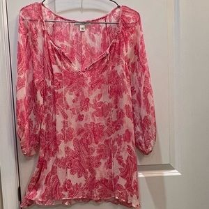 Banana Republic 100% Silk Paisley Blouse Size XL